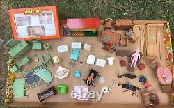 100+ Pc lot Vtg Furniture Accessories Kitchen Set Misc Dollhouse Miniature 112