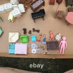 100+ Pc lot Vtg Furniture Accessories Kitchen Set Misc Dollhouse Miniature 112