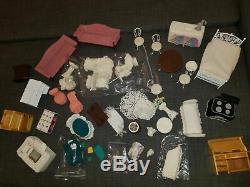112 Scale Dollhouse Miniature 5 lbs. Lot of Furniture & Dolls & Accessories