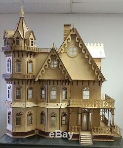 Leon Gothic Victorian Mansion Dollhouse Half inch 1:24 scale Kit