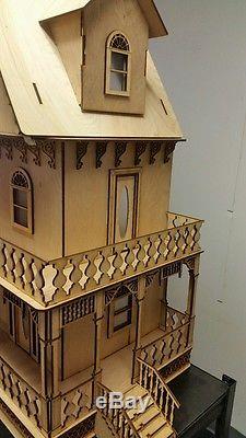 112 Scale Leon Gothic Victorian Mansion Dollhouse Kit 0000358