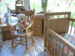 112 scale DOLL HOUSE CUSTOM 9 PC NANNY SUITE HM TINY BLANKET TINY BABY OOAK