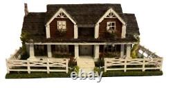 1144 Scale Dollhouse KIT Tiny Ranch House 6 Room Home Includes Greenery