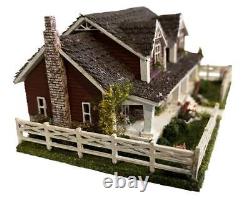 1144 Scale Dollhouse KIT Tiny Ranch House 6 Room Home Includes Greenery