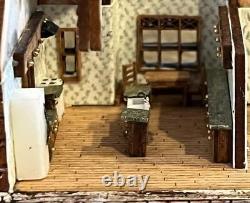 1144 Scale Dollhouse KIT Tiny Ranch House 6 Room Home Includes Greenery