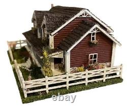 1144 Scale Dollhouse KIT Tiny Ranch House 6 Room Home Includes Greenery