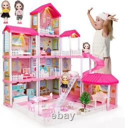 11 Room Dream House Size Dollhouse Furniture Girls Playhouse Fun Play Townhouse