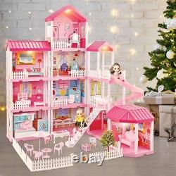 11 Room Dream House Size Dollhouse Furniture Girls Playhouse Fun Play Townhouse