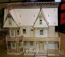 124 1/2 Scale Miniature Victorian Gingerbread Farmhouse Dollhouse Kit 0000379