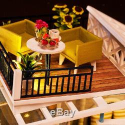 124 Dollhouse Miniature DIY Mini House Kit with Led Lights -Cretan Holiday