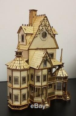 124 or 1/2 Scale Miniature Ashley Gothic Victorian Laser Dollhouse Kit 0000374