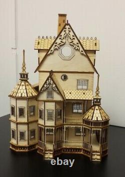 148, 1/4 Scale Ashley Gothic Victorian Miniature Laser Dollhouse Kit 0000394