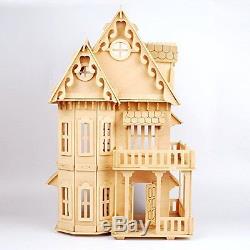 17 Wooden Dream Dollhouse 6 Rooms Diy Kits Miniature Doll House Great For Gift