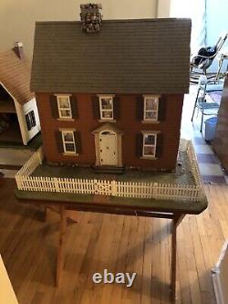 1980's Hand-built From Kit Dollhouse With Rotating Table