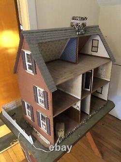 1980's Hand-built From Kit Dollhouse With Rotating Table