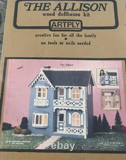 1983 Artply Vtg Allison Wood Dollhouse Kit Model 77 Unassembled cottage 5 rooms