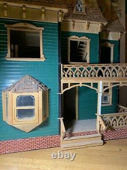 1991 Vintage Dura Craft Cambridge Wooden 7 Rooms Dollhouse CA 750 1/12 Scale