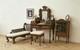 1/6 Doll House Miniatures Vanity Cabinet Sofa Stool Unfinished Vintage Palace