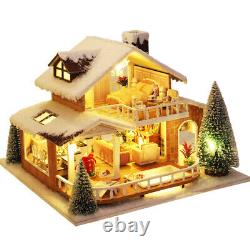 1pc Mini Dollhouse Kit Christmas Snow Cottage? Room Box Miniature DIY Handmade