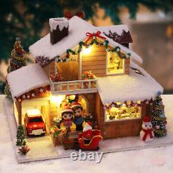 1pc Mini Dollhouse Kit Christmas Snow Cottage? Room Box Miniature DIY Handmade