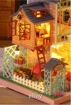1x Mini Dollhouse Kit Country Villa Cottage? Room Box Miniature DIY Handmade