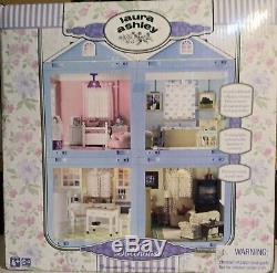 2001 Laura Ashley Four Room Decorator Dollhouse Living Room Kitchen Two Bedrooms