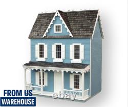 29 Vermont Farmhouse Jr Unfinished Dollhouse Kit with Front Porch, Gable Dormer