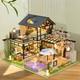 3D Wooden Miniature Dollhouse Ink Painting Lanting DIY Model Kit for Adult Gifts