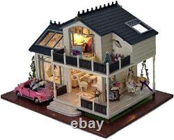 3D Wooden Miniature Dollhouse Kit DIY House Kit with Furniture, 124 Scale DIY Do