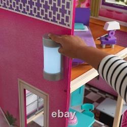 46'' Dream House Dollhouse Furniture Girls Play Fun Toys with Lights & Sounds