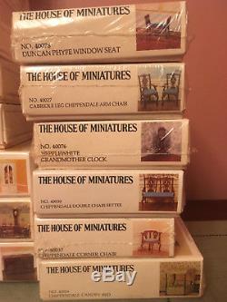 53 DOLLHOUSE Furniture Kits HOUSE OF MINIATURES Chippendale Queen Anne Rares NIB