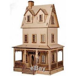 Abriana American Country Cottage Flat Pack Laser Cut 112 Scale Dolls House Kit