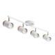 Adjustable Track Lighting Kit, 4-Lights Ceiling Light GU10 Metal+Wooden White