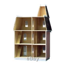 Alison Jr. Dollhouse Kit Wooden Miniature House DIY, Fully Furnished, Gift