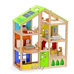 All Seasons Kids Wooden Dollhouse by Hape Award Winning 3 Story Dolls House