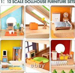 All Seasons Kids Wooden Dollhouse by Hape Award Winning 3 Story Dolls House