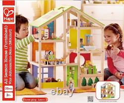 All Seasons Kids Wooden Dollhouse by Hape Award Winning 3 Story Dolls House NEW