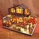 Ancient Japanese Style Wooden Miniature Dollhouse DIY Model House Kit for Adult