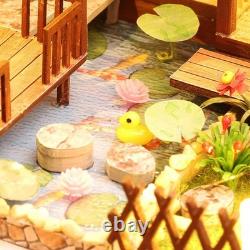 Ancient Japanese Style Wooden Miniature Dollhouse DIY Model House Kit for Adult