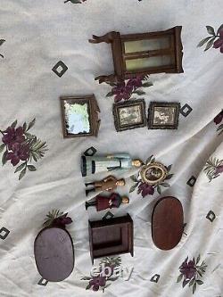 Antique Dollhouse and Furniture Lot