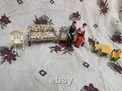 Antique Dollhouse and Furniture Lot