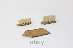 Antique German Dollhouse Gild Soft Metal J. A. Bäselsöder Brush Set Miniature