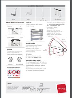 Arke SKY030 63-in x 10-ft 1 Platform Rails White Spiral Staircase Kit, Fits Heig