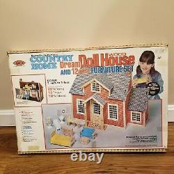 Arrow Dream Doll House Country Home & 12 Piece Furniture Kit 6912 New Rare 1980