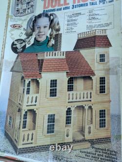 Arrow Dream Doll House Wood Assemble-by-Numbers Victorian Mansion #702 COMPLETE