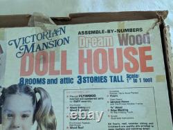 Arrow Dream Doll House Wood Assemble-by-Numbers Victorian Mansion #702 COMPLETE