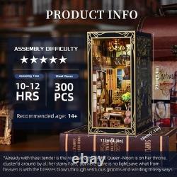 Art Nouveau DIY Book Nook Kit Miniature Dollhouse with LED Light & Dust Cover