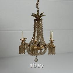 Artisan Miniature Dollhouse Crystal 6-Arm Chandelier Vintage Wired
