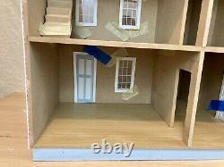 Assembled Alison Jr Dollhouse Kit & Add On Room, 112 Colonial, Gingerbread Trim