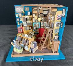 Assembled Rolife LED Miniature Dollhouse Sam's Study Library With Lights 124